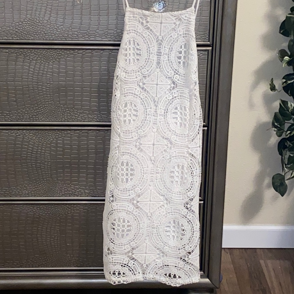 Forever 21 White Mini backless dress with design